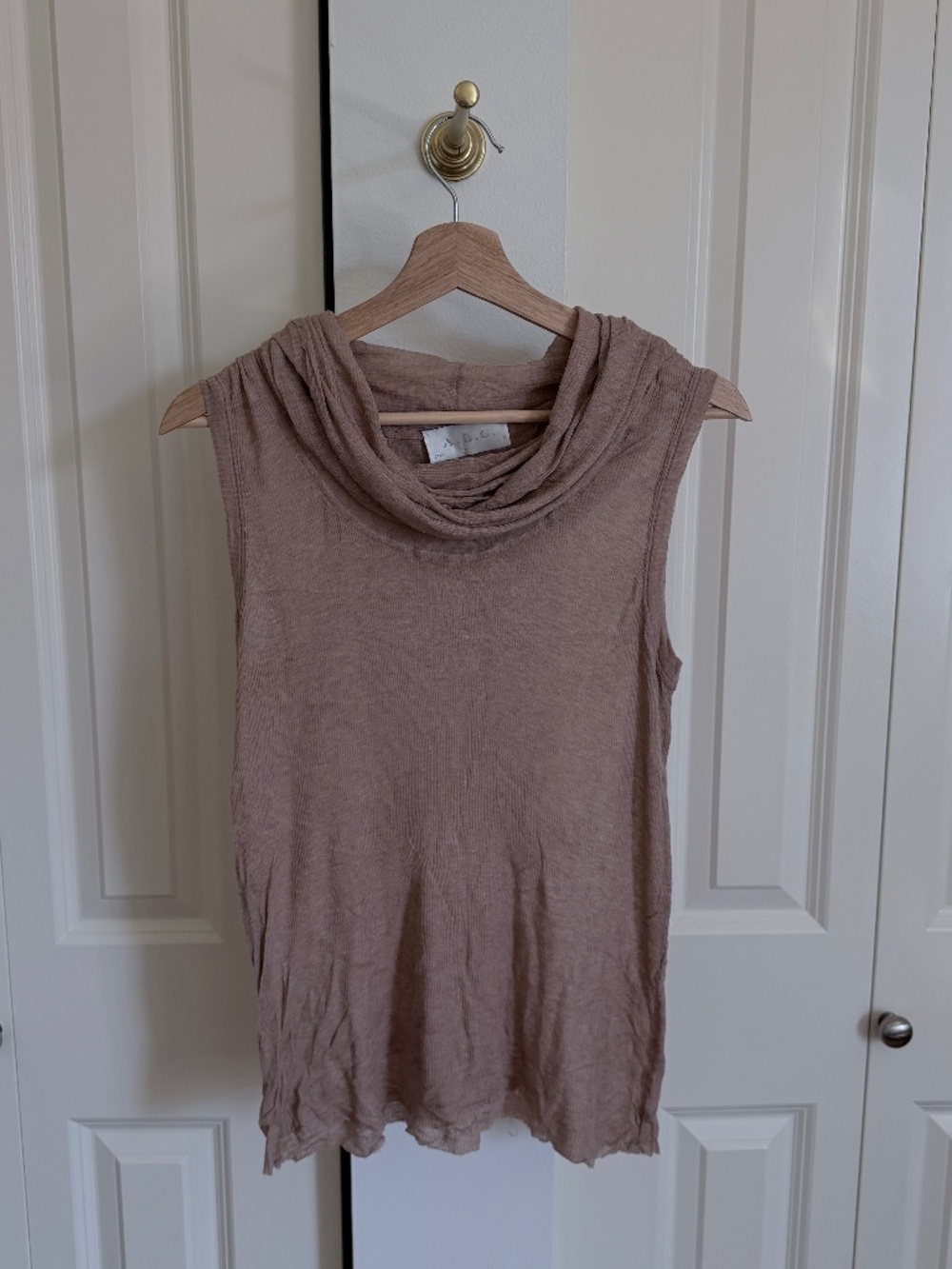 LIKE NEW A.L.C. Cowl Neck Sleeveless Top - Brown